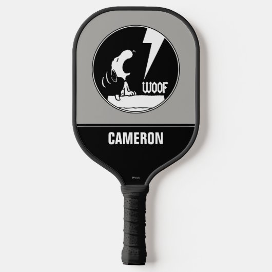Rock T - shirts | Snoopy Howling | Jouw namen toev Pickleball Paddle (Achterkant)