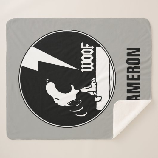 Rock T - shirts | Snoopy Howling | Jouw namen toev Sherpa Deken (Voorkant (horizontaal))