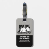 Rock T - shirts | Snoopy NAP tijd | Jouw namen toe Bagagelabel (Achterkant verticaal)