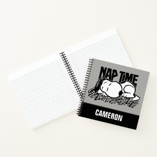 Rock T - shirts | Snoopy NAP tijd | Jouw namen toe Notitieboek (Binnen)