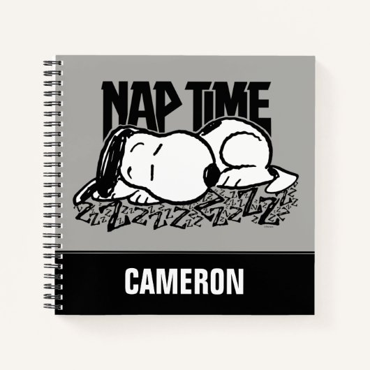 Rock T - shirts | Snoopy NAP tijd | Jouw namen toe Notitieboek (Voorkant)