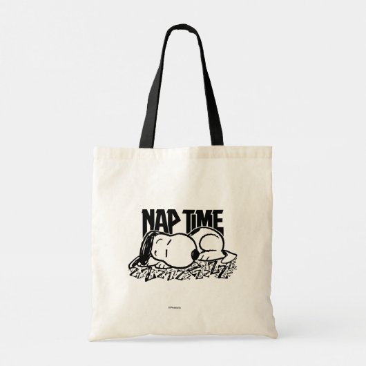 Rock T - shirts | Snoopy NAP tijd | Jouw namen toe Tote Bag (Achterkant)