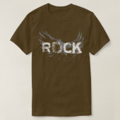 Rock tekst met vleugels t-shirt (Design voorkant)