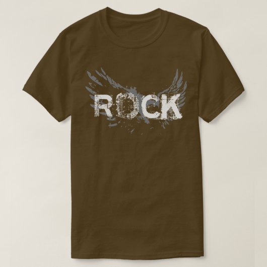Rock tekst met vleugels t-shirt (Design voorkant)
