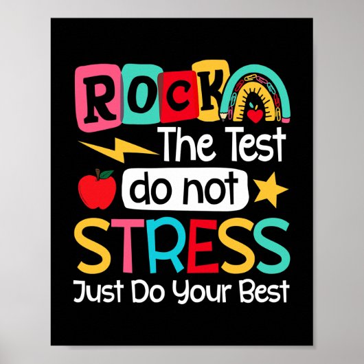 Rock Test Teacher Test Day Testing Day Poster (Voorkant)