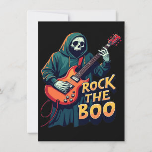 Rock the Boo - Halloween Skeleton Gitaar Ontwerp Kaart