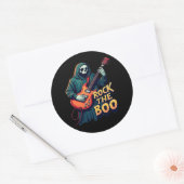 Rock the Boo - Halloween Skeleton Gitaar Ontwerp Ronde Sticker (Envelop)