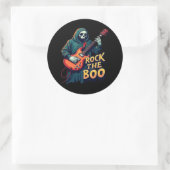 Rock the Boo - Halloween Skeleton Gitaar Ontwerp Ronde Sticker (Tas)