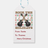 Rock The Feestdagen Guitar Ugly KerstSweater Cadeaulabel (Voorkant)