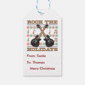Rock The Feestdagen Guitar Ugly KerstSweater Cadeaulabel (Achterkant)