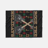 Rock The Feestdagen Guitar Ugly KerstSweater Fleece Deken (Voorkant (Horizontaal))