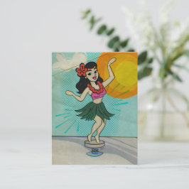 Rock the Hula Girl Feestdagenkaart