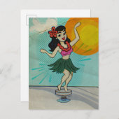 Rock the Hula Girl Feestdagenkaart (Voorkant / Achterkant)