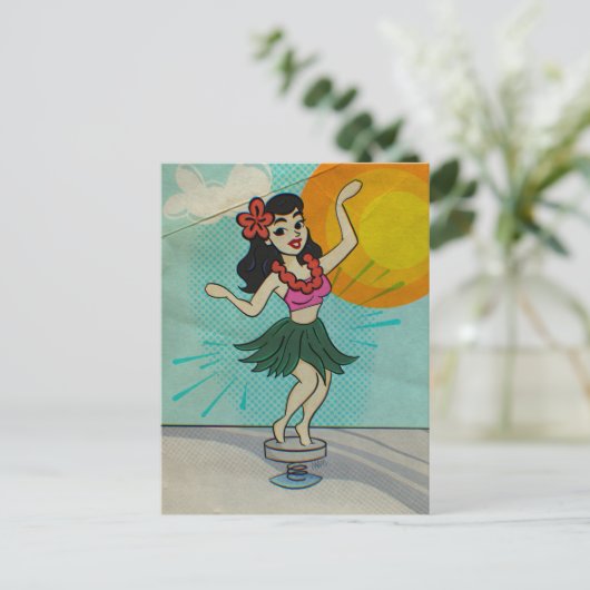Rock the Hula Girl Feestdagenkaart (Staand voorkant)
