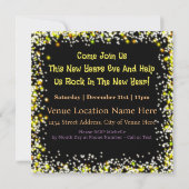 Rock the New Year Fun Rockin' Party Kaart (Achterkant)