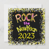 Rock the New Year Fun Rockin' Party Kaart (Voorkant)