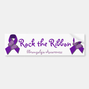 Rock the Ribbon Fibromyalgia Support Bumpersticker