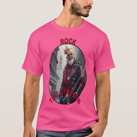 Rock the Streets Punk Rock Rebel Art T-shirt (Voorkant)
