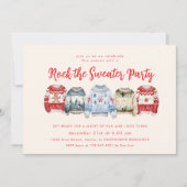 Rock The Sweater Holiday Party Uitnodiging (Voorkant)