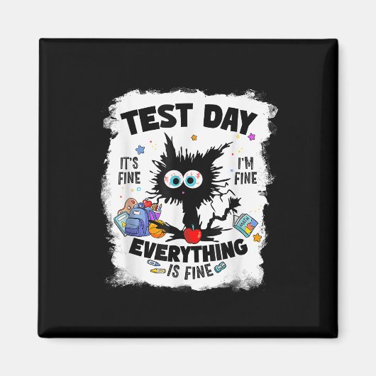 Rock the Test Day Kat zijn prima Magneet (Voorkant)