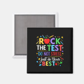 Rock The Test Day Testing Day Funny Teacher Mannen Magneet (Voorkant / Achterkant)