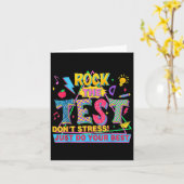 Rock The Test Dont Stress Motivational Teacher Tes Kaart (Gele Bloem)