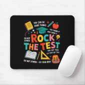 Rock The Test Funny Testing Day Teacher Student Te Muismat (Met muis)