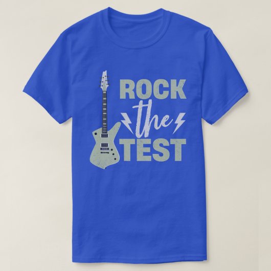 Rock The Test Guitar  Funny Testing Day Tea T-shirt (Design voorkant)