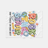 Rock The Test Staar Dag Leraar Motiverende Testi Fleece Deken (Voorkant (Horizontaal))