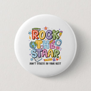 Rock The Test Staar-dag Leraar Motiverende Testi Ronde Button 5,7 Cm