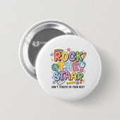 Rock The Test Staar-dag Leraar Motiverende Testi Ronde Button 5,7 Cm (Voorkant /achterkant)