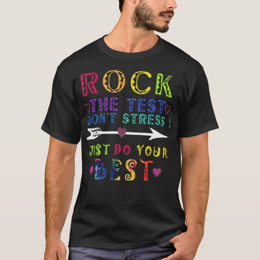 Rock The Test T-Shirt Funny School Professor Teach (Voorkant)