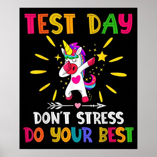 Rock The Test Teacher Test Day Testing Day Funny Poster (Voorkant)