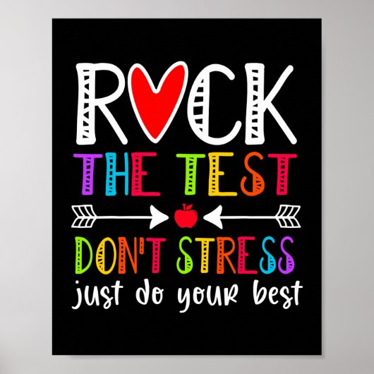 Rock The Test Teacher Test Day Testing Day Funny Poster (Voorkant)