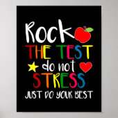 Rock The Test Teacher Test Day Testing Day Funny Poster (Voorkant)