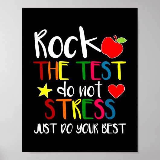 Rock The Test Teacher Test Day Testing Day Funny Poster (Voorkant)