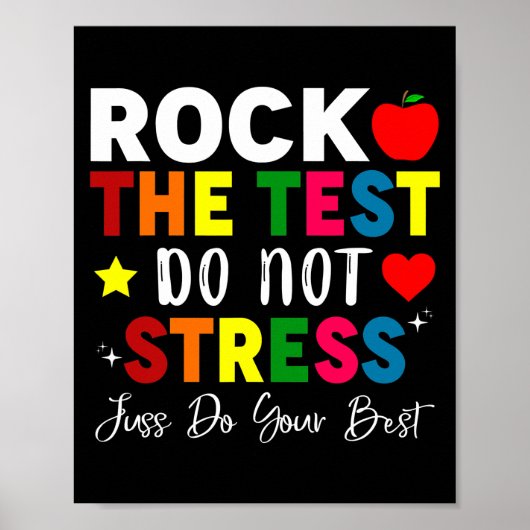 Rock The Test Teacher Test Day Testing Day Funny Poster (Voorkant)