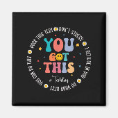 Rock The Test Teacher Testing Day Motivational Tes Magneet (Voorkant)