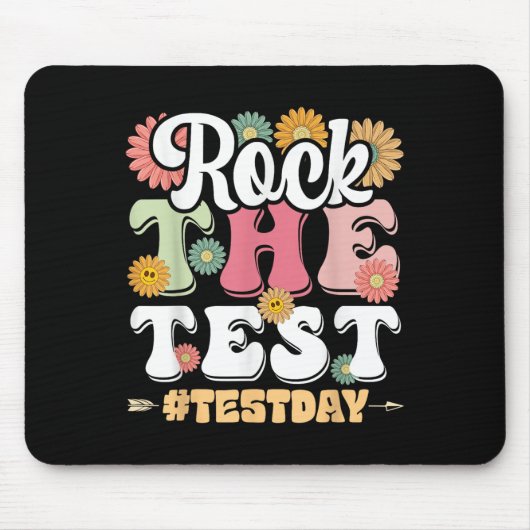 Rock The Test Testing Day Groovy Motivational Teac Muismat (Voorkant)