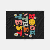 Rock The Test Testing Day Retro Motivational Teach Fleece Deken (Voorkant (Horizontaal))
