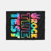 Rock The Test Testing Day Retro Motivational Teach Fleece Deken (Voorkant (Horizontaal))