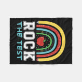 Rock The Test Testing Day Retro Motivational Teach Fleece Deken (Voorkant (Horizontaal))