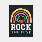 Rock The Test Testing Day Retro Motivational Teach Fleece Deken (Voorkant)
