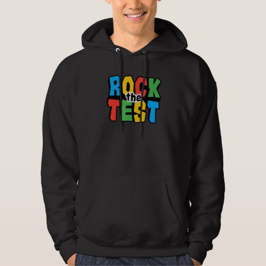 Rock The Test Testing Day Retro Motivational Teach Hoodie (Voorkant)