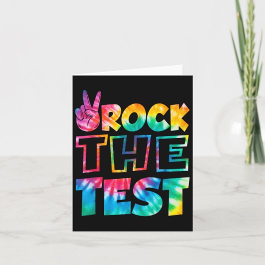 Rock The Test Testing Day Retro Motivational Teach Kaart (Voorkant)