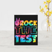Rock The Test Testing Day Retro Motivational Teach Kaart (Gele Bloem)