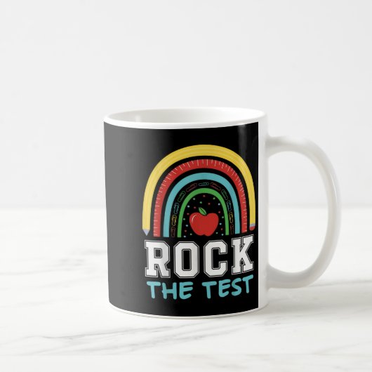 Rock The Test Testing Day Retro Motivational Teach Koffiemok (Rechts)