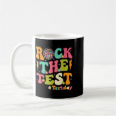 Rock The Test Testing Day Retro Motivational Teach Koffiemok (Links)