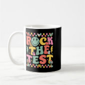 Rock The Test Testing Day Retro Motivational Teach Koffiemok (Links)