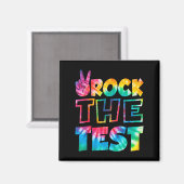Rock The Test Testing Day Retro Motivational Teach Magneet (Voorkant / Achterkant)